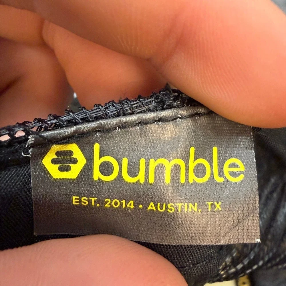 Bumble App Promo Trucker Hat Black Yellow Mesh Snapback Make The First Move Cap